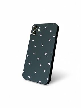 Black Heart Pattern iPhone 11 Case - Compatible Cell Phone Accessory